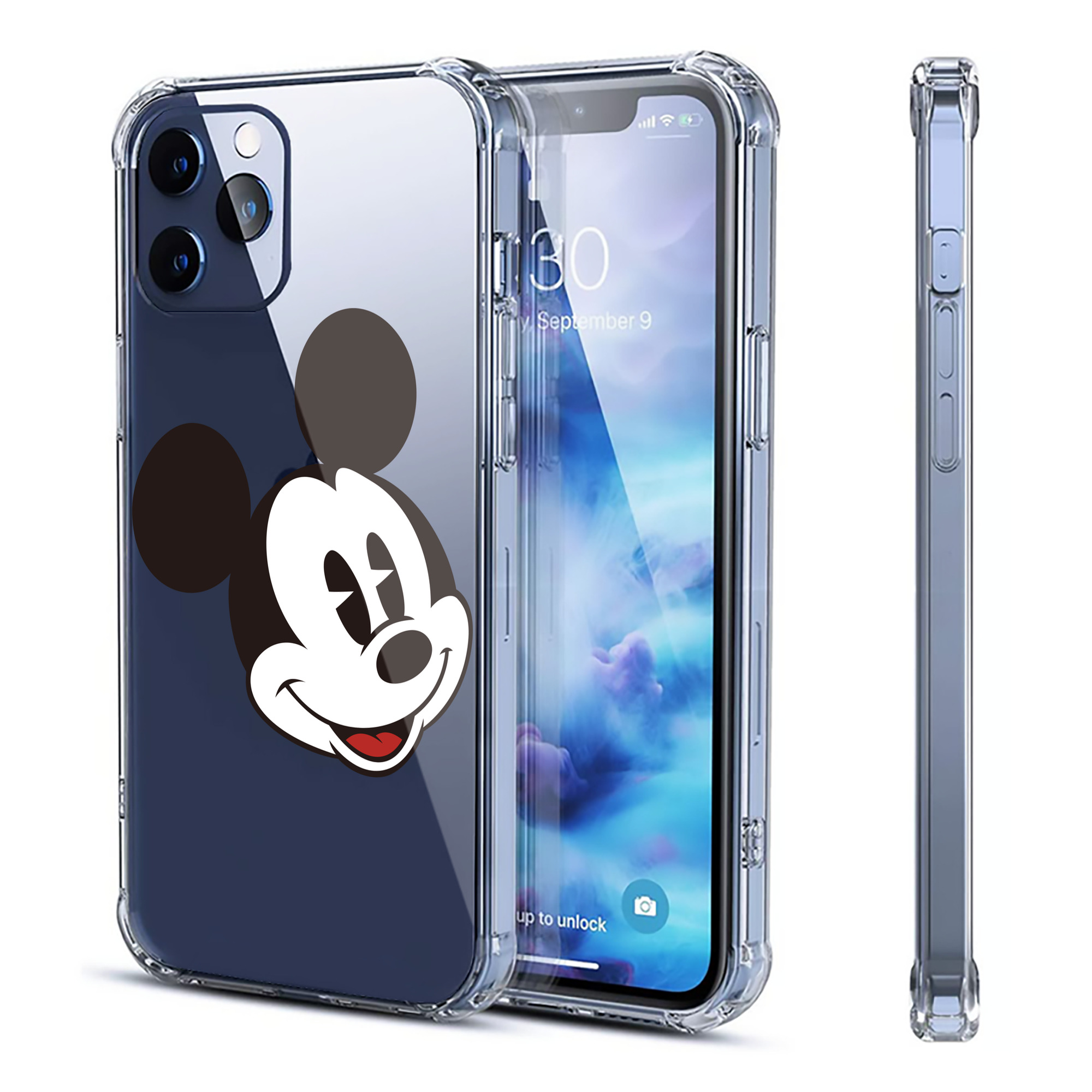（画像用） ミッキーマウス Mickey Mouse 【iPhone 12シリーズ対応】透明スマホケース（クリアソフトケース）